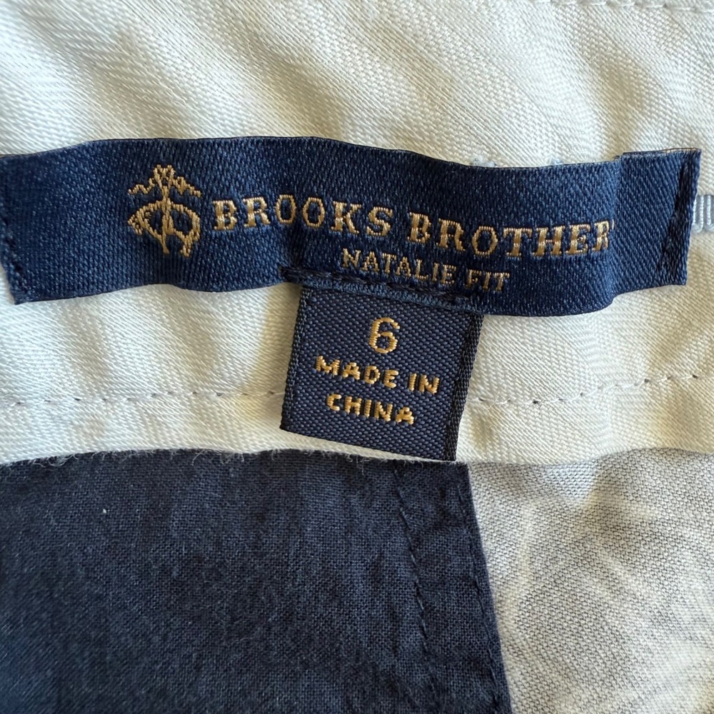 Brooks Brothers Natalie Fit Black White Floral Ankle Crop Stretch Pants WM 6 EUC - Picture 4 of 11